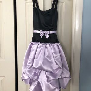 Beautiful designer black and lilac cocktail dress